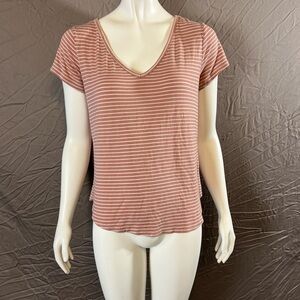 Rue21 Mauve Striped V-Neck Tee